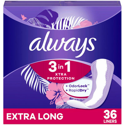 Always Xtra Protection Extra Long Panty Liners - 36 Count