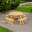 Outdoor picnic table for 8 people, circular picnic table for 8 people, with 4 embedded bench tables and bench sets - Korvel