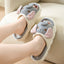 Couples Open Toe Animal Linen Slippers