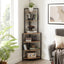 6-story corner open bookshelf modern bookshelf wooden frame independent bookshelf unit, country brown - Korvel