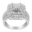 14KT White Gold Diamond Cocktail Ring - 1 1/2 cttw