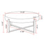 31.29"Modern Retro Splicing Round Coffee Table  Fir Wood Table Top with Cross Legs Metal Base(Same SKU:W757123560) - Korvel