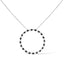 .925 Sterling Silver Black & White Diamond Open Hoop Pendant Necklace