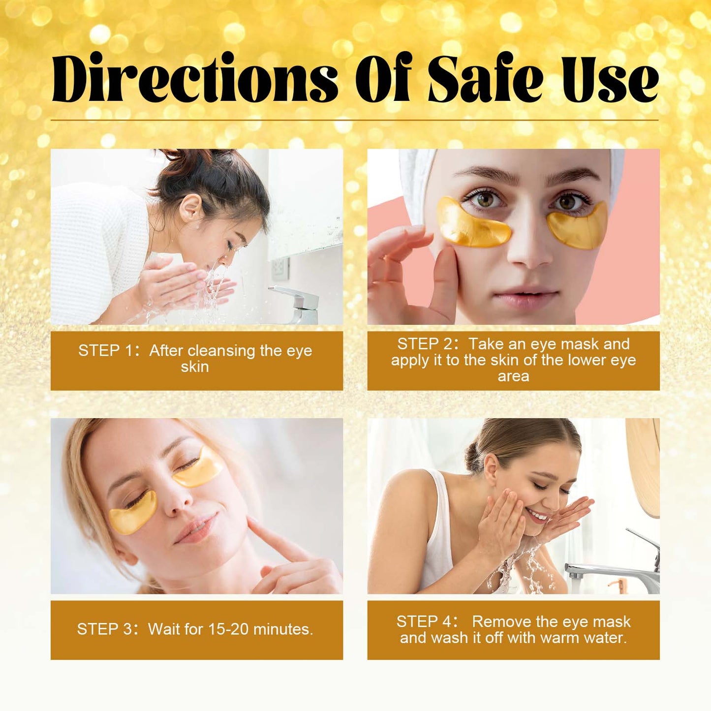 24K Gold Eye Mask for Brightening and Moisturizing