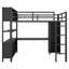 Lit mezzanine en métal premium avec armoire et bureau