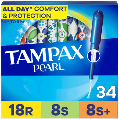 Tampax Pearl Tampons - Regular/Super/Super Plus Absorbency Triple Pack