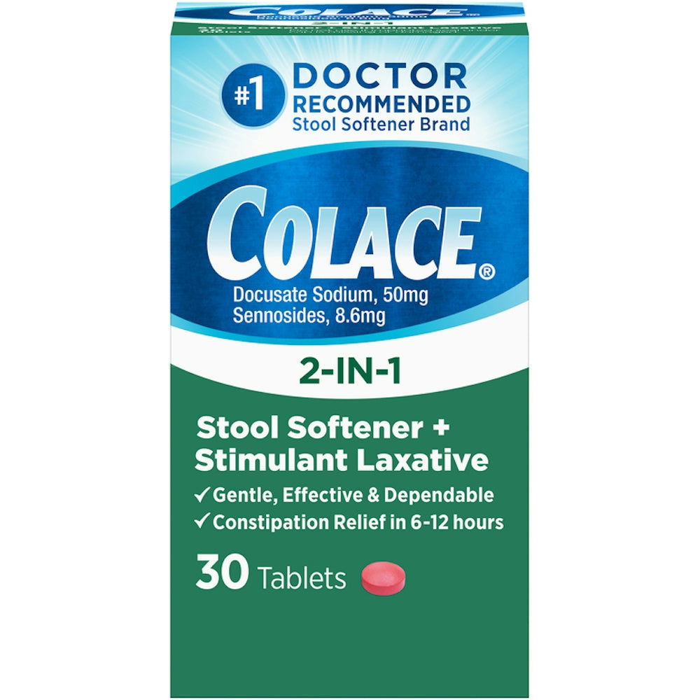 Colace® 2-in-1 Stool Softener + Laxative Tablets