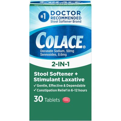 Colace® 2-en-1 Ablandador de Heces + Tabletas Laxantes