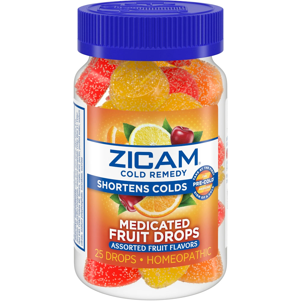 Zicam Cold Remedy Zinc Medicated Fruit Drops – Assorted Flavors (25 Count)