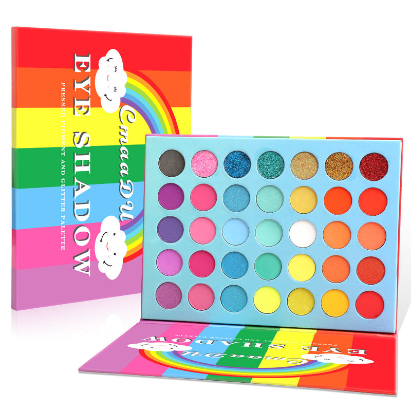 Paleta de Sombras Mate Arcoíris CmaaDu de 35 Colores
