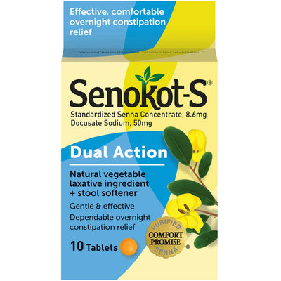 Senokot-S Laxatif à Double Action + Comprimés Adoucisseurs de Selles