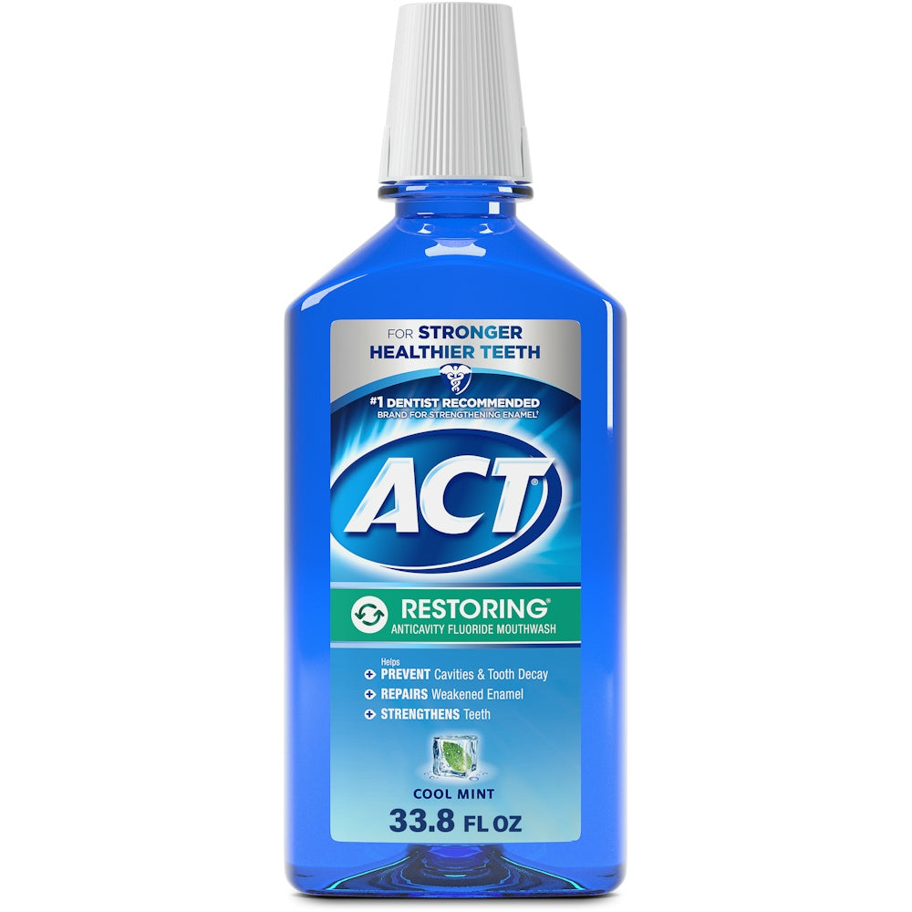 Rince fluoré restaurateur ACT Cool Mint - 33,8 Fl Oz