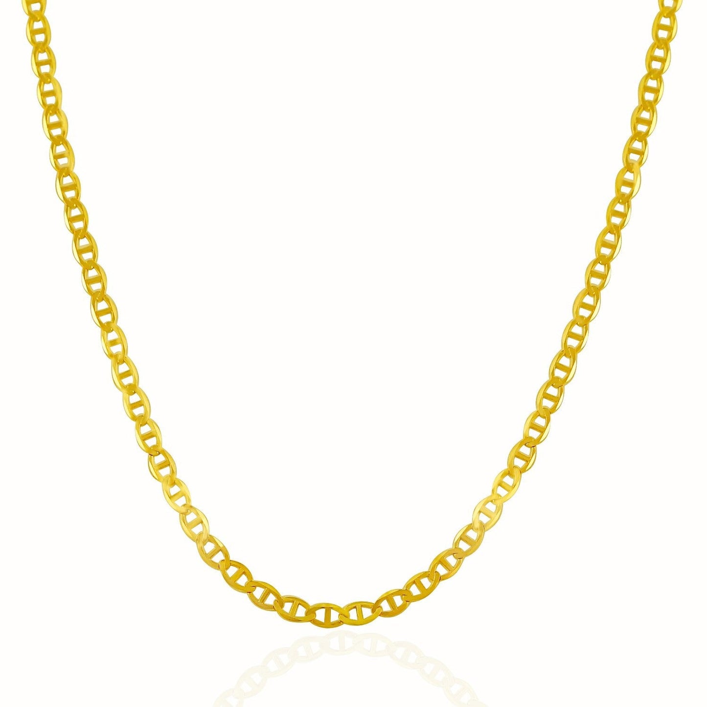 Cadena de eslabones marineros de 3.2 mm en oro amarillo de 14k