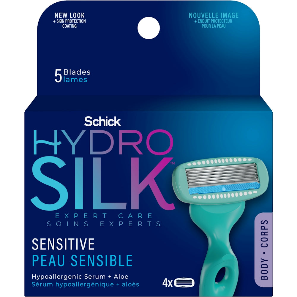 Cuchillas de Afeitar Schick Hydro Silk 5 Blades para Piel Sensible - Paquete de 4