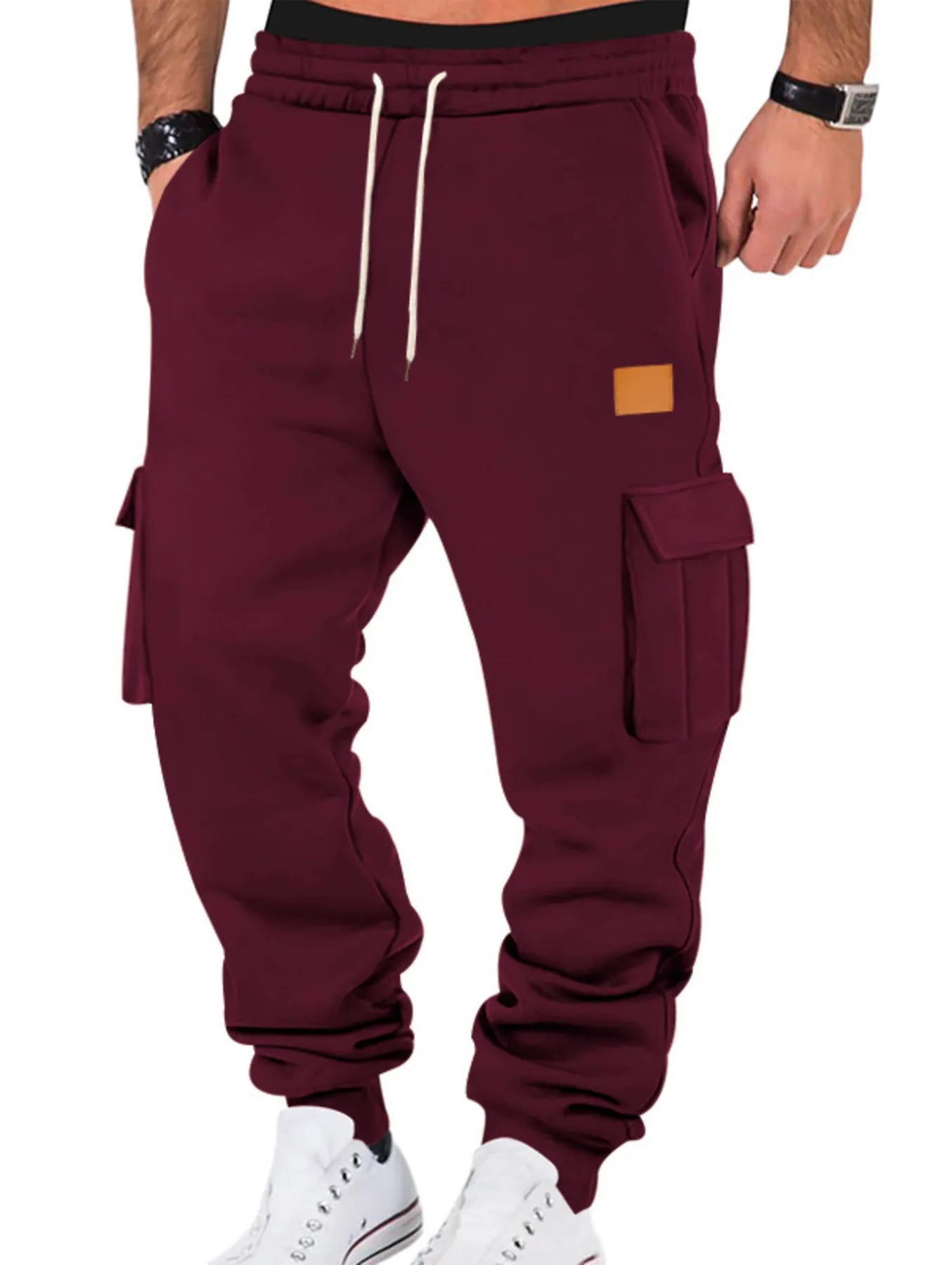 Pantalons de jogging cargo à cordon pour hommes grandes tailles