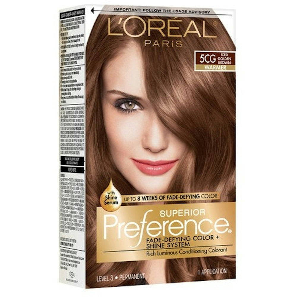 L'Oreal Paris Superior Preference Couleur de Cheveux Éclatante Résistante à la Décoloration, 5CG Bru