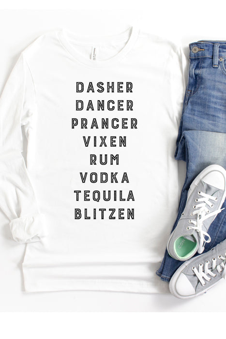 Reindeer & Drinks Long Sleeve Tee - Korvel