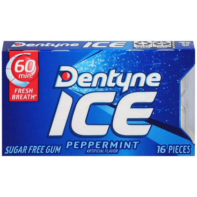 Gomme à mâcher sans sucre Dentyne Ice à la menthe poivrée - Saveur rafraîchissante