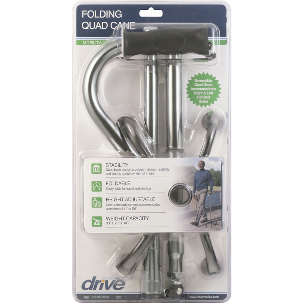 Drive Medical Folding Quad Cane for Enhanced Stability