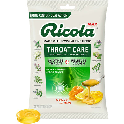 Ricola Honey Lemon Throat Drops with Extra Menthol