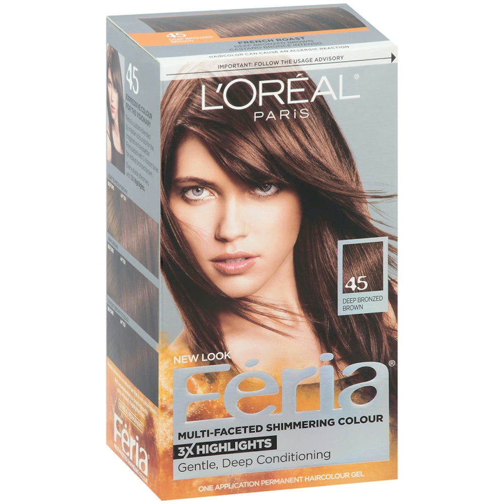 Feria L'Oréal Paris Couleur de Cheveux Permanente Multi-Facettes - 45 Brun Profond Bronzé