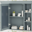 35 ''x 28' 'blue wall mounted bathroom storage cabinet with mirror door and medication cabinet with 6 open shelves - Korvel