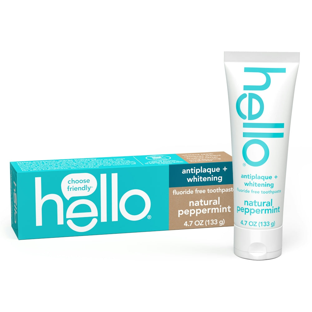 Hello Antiplaque & Whitening Fluoride Free Toothpaste - Natural Peppermint
