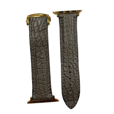 Light Grey Matte Alligator Apple Watch Band