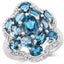 3.72 Carat London Blue Topaz Sterling Silver Engagement Ring