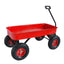 Outdoor Wagon All Terrain Pulling w/Wood Railing Air Tires Children Kid Garden（Red） - Korvel