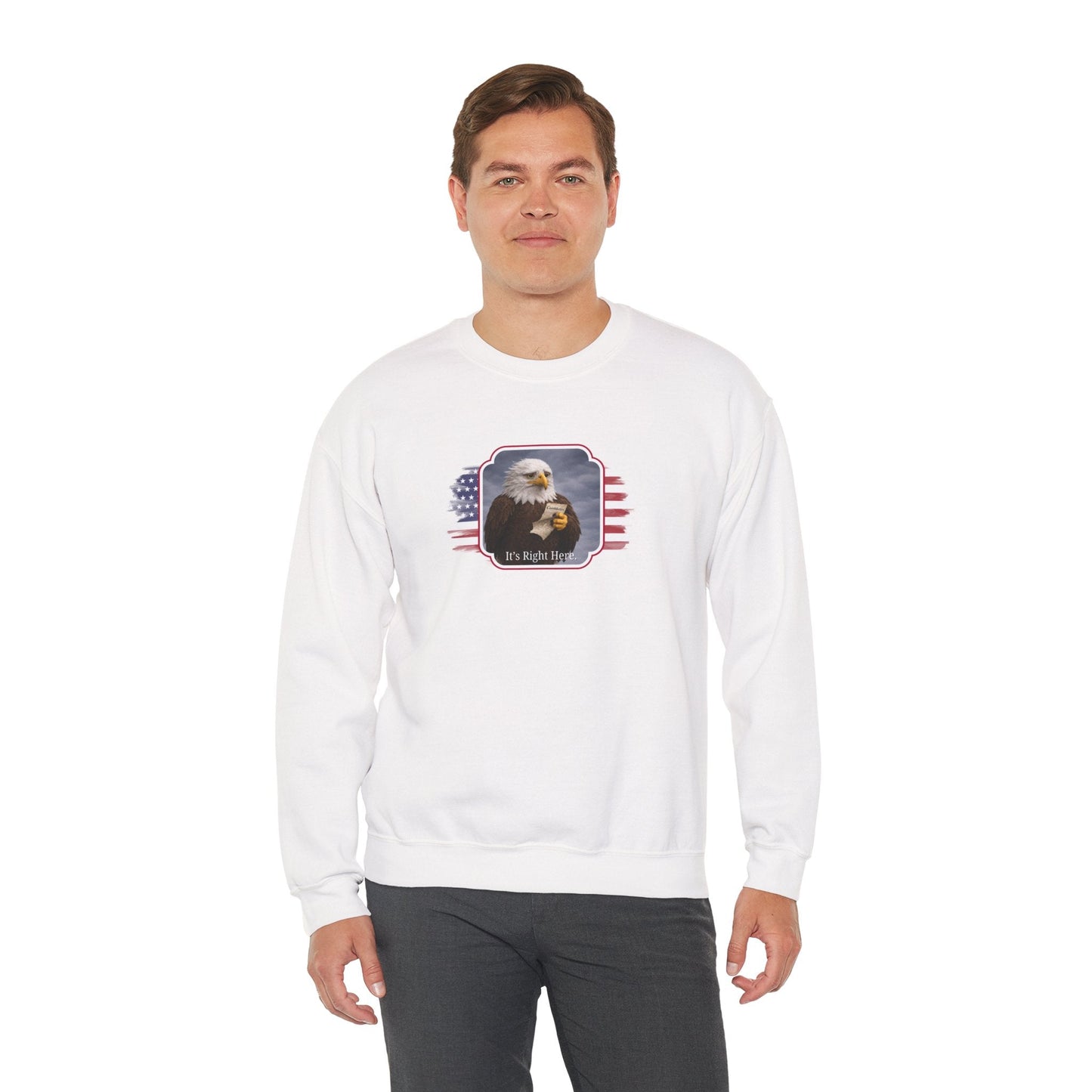 It's Right Here Political Parody Crewneck Sweatshirt