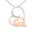 Collier Pendentif Cœur Maman en Argent Sterling Plaqué Or Rose 14K