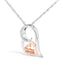 Collier Pendentif Cœur Maman en Argent Sterling Plaqué Or Rose 14K