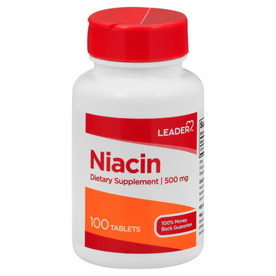 Leader Niacin 500 Mg Tablets - 100 Count