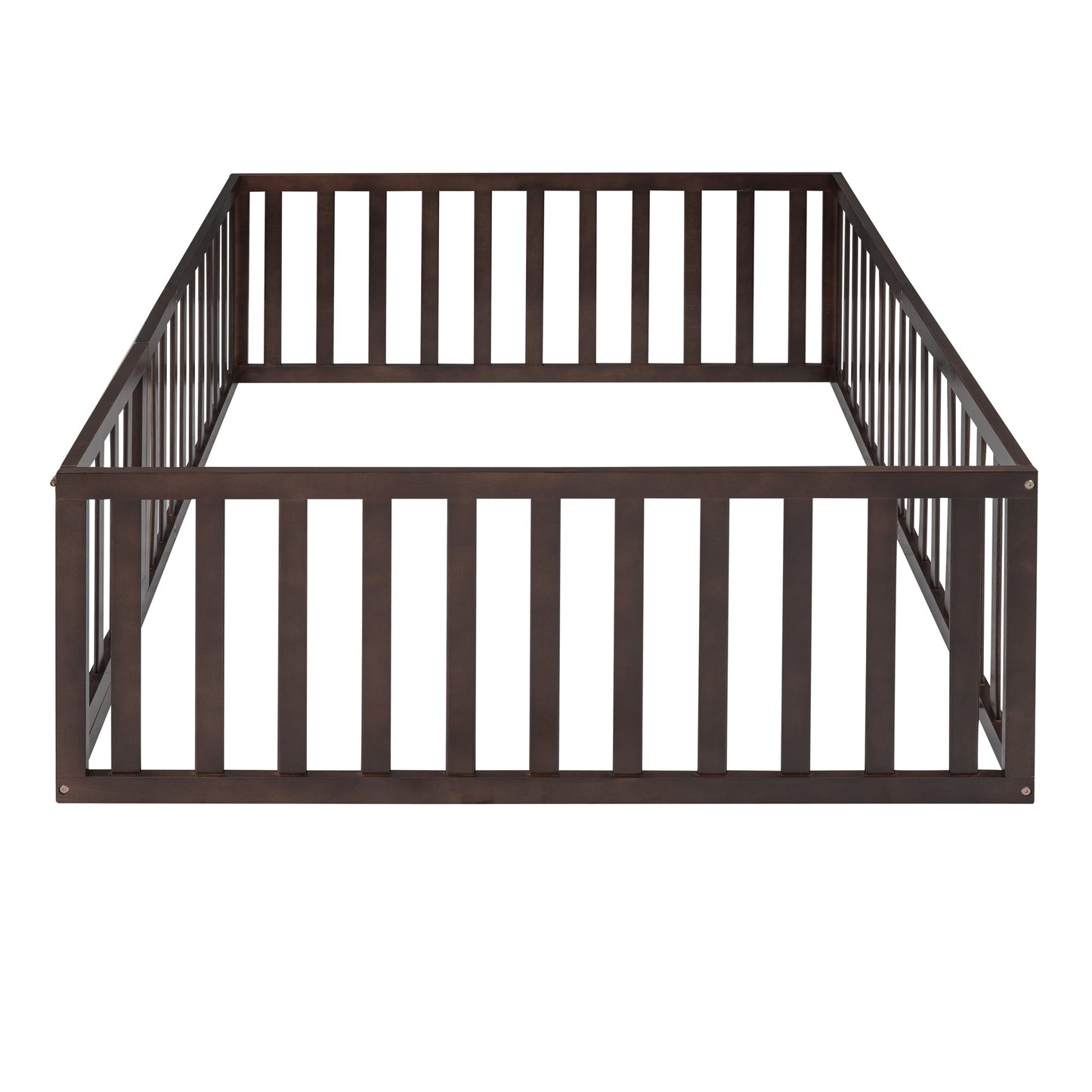 Full Size Wood Daybed Frame with Fence Walnut(OLD SKU:WF289662AAL) - Korvel
