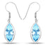 Pendientes de plata esterlina con topacio azul genuino de 9.76 quilates