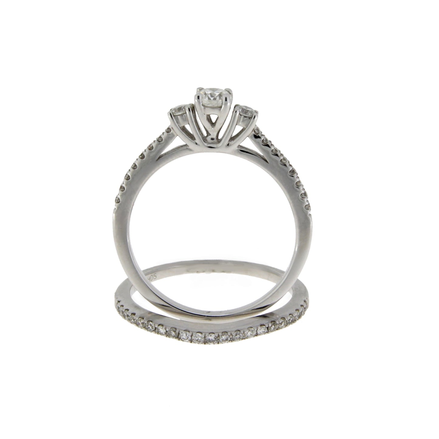 Conjunto de Anillo de Compromiso de Diamante de 0.45ct en Oro Blanco de 14KT