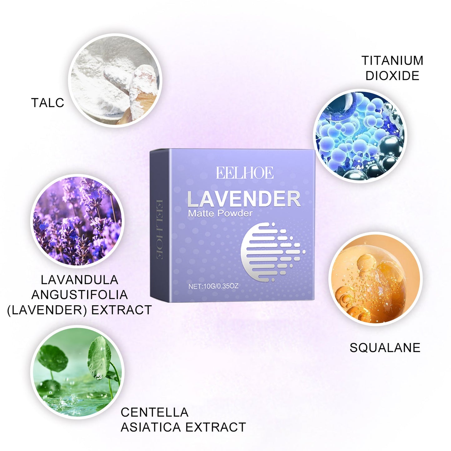 Lavender Matte Powder, Natural Block Defect Containment Light And Durable Is Not Easy To Makeup Base Powdery Cake - Korvel