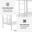 Cama litera resistente de dos camas individuales con cama nido - Blanca
