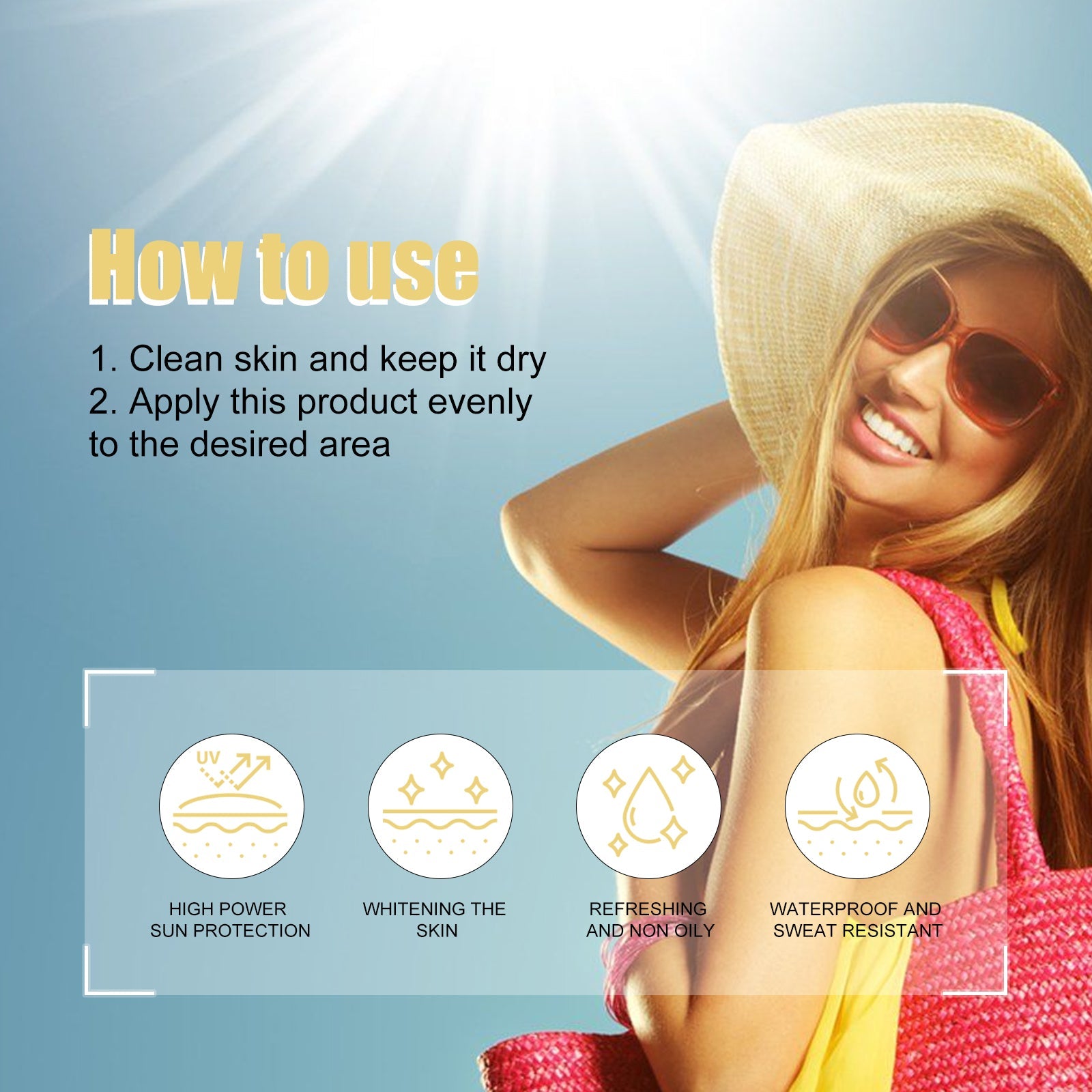 Rose UV Protection Cream, Outdoor UV Brightening Skin Portable Dry Oil Protective Cream - Korvel