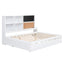 Full Size Daybed with Storage Shelves, Blackboard, Cork board, USB Ports and Twin Size Trundle  White - Korvel