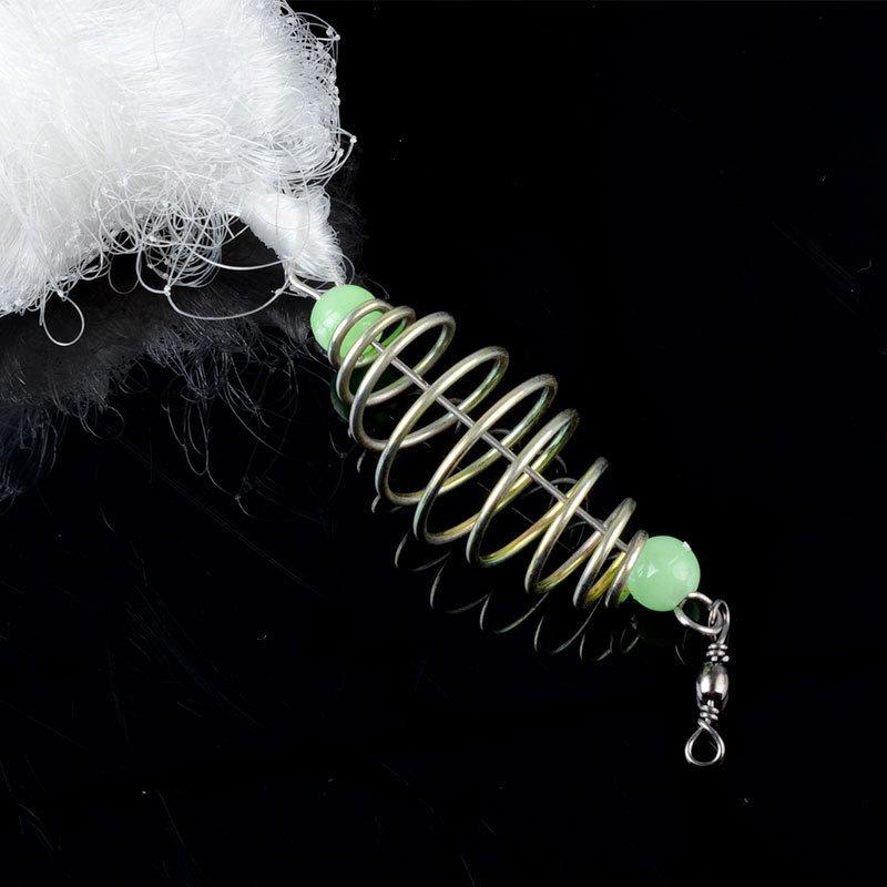 LEO  Night Luminous Beads Copper Spring Shoal Fishing Net with Ball  Freshwater - Korvel