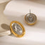 Stainless steel color blocked oval earrings fashionable and versatile titanium steel earrings - Korvel