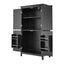 Elegant Black Bathroom Floor Storage Cabinet with Adjustable Shelves