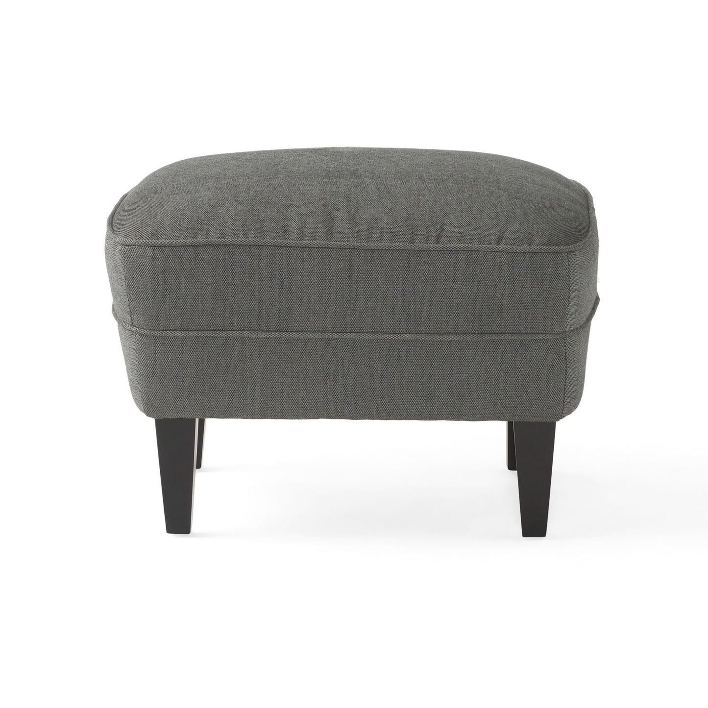 Modern grey fabric club chair and Ottoman set, stylish cushioned armchair, paired with Ottoman style - Korvel
