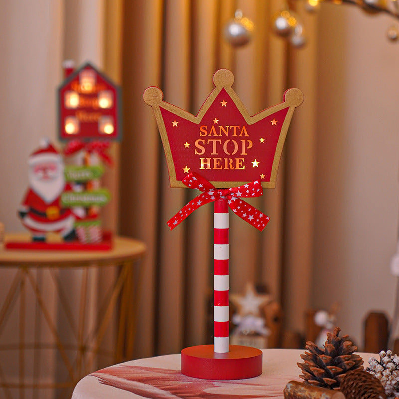 LED Christmas decorative lights, stop signs, Christmas hats, crown shaped lights, storefront ambient lights - Korvel