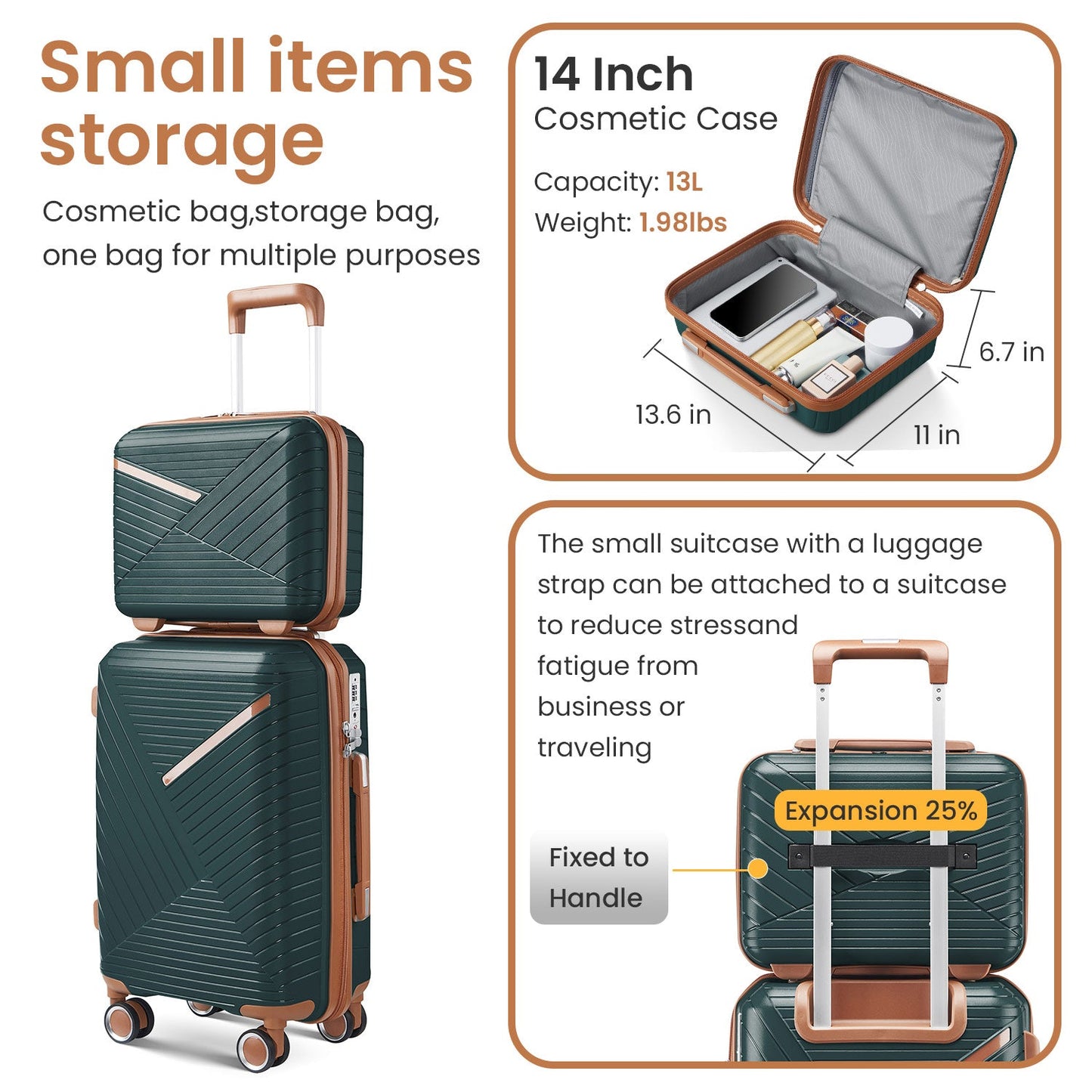 Premium 4-Piece Luggage Set with 360-Degree Spinner Wheels