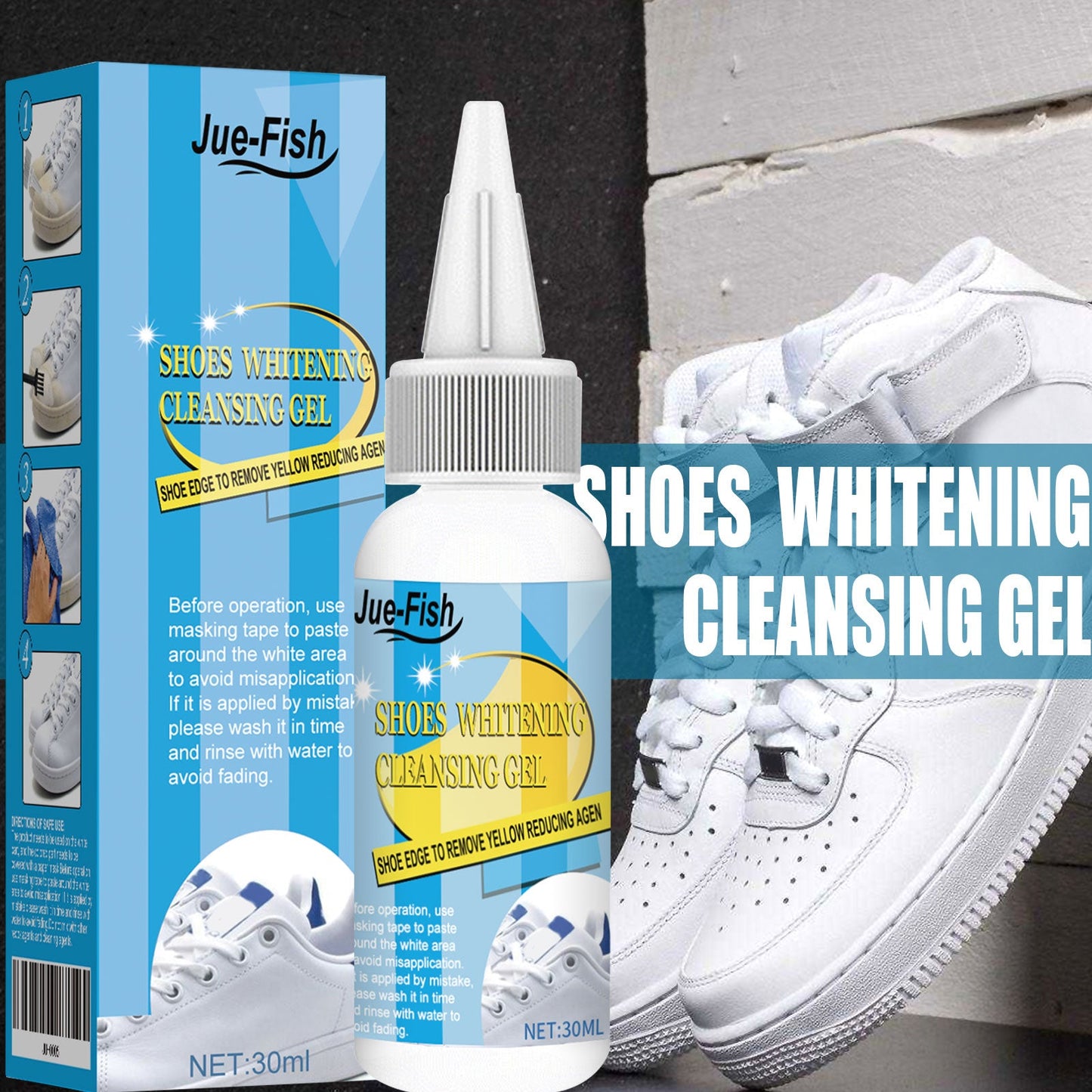 White Shoes Cleaner, White Shoes Strong Stain Removal Decontamination Yellow Whitening Cleaner - Korvel