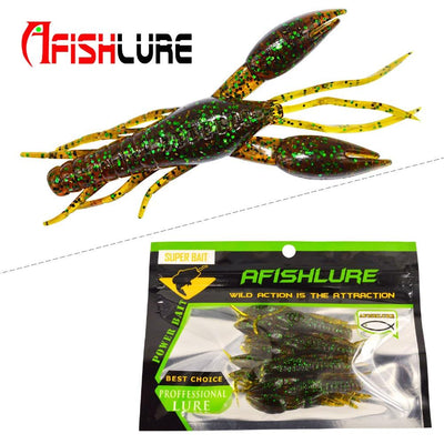 AFISHLURE 4pcs/lot  AR-14 hammer Crab clamp Shrimp 80mm 5.5g claw Bait artificial lure sauce green bait Swimbait Fake - Korvel