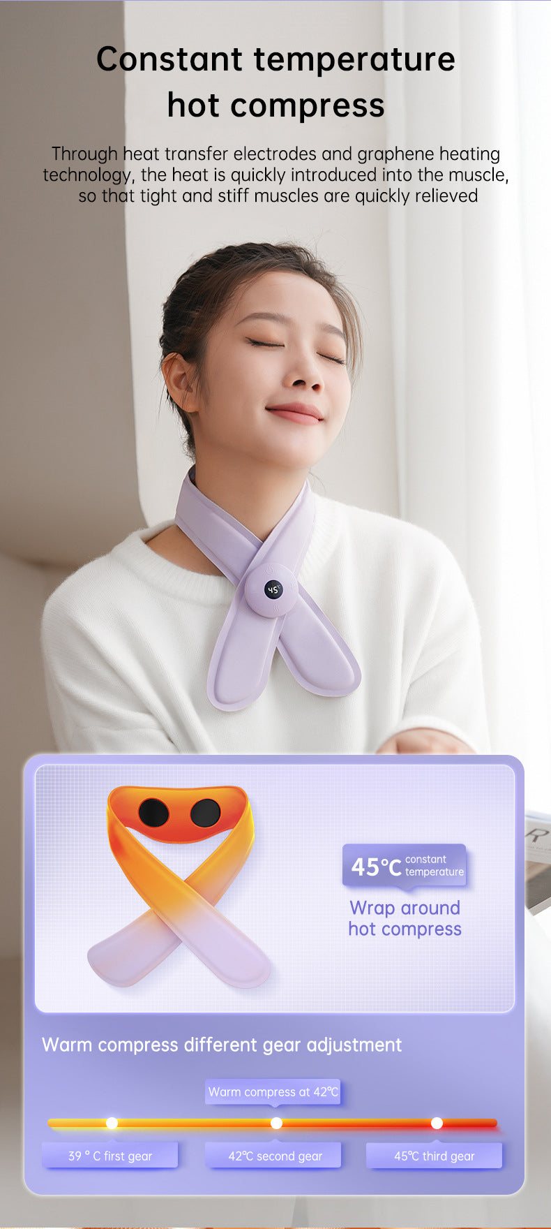 Portable Neck Massager with Heat for Relaxation